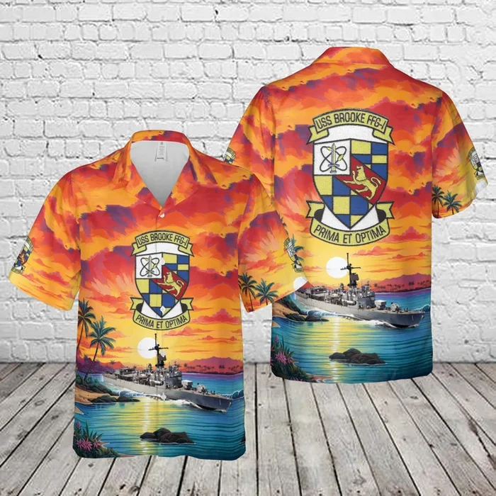 US Navy USS Brooke (FFG-1) Hawaiian Shirt – Fanshubus.com