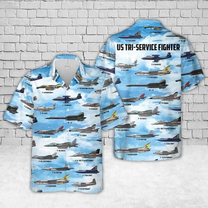 US Tri-Service Fighter Aircraft Hawaiian Shirt – Fanshubus.com