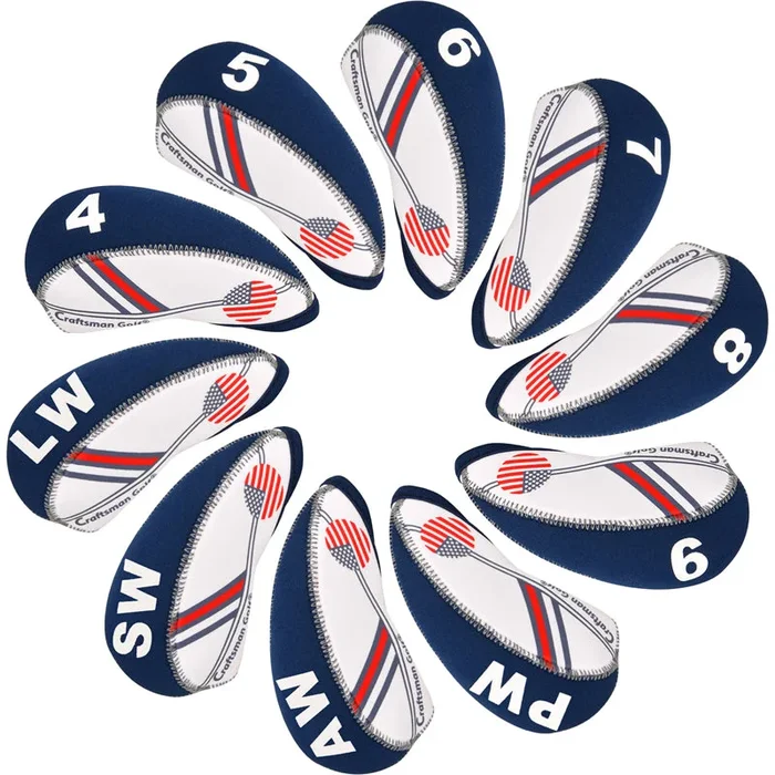 USA Flag Neoprene Iron Head Cover Set