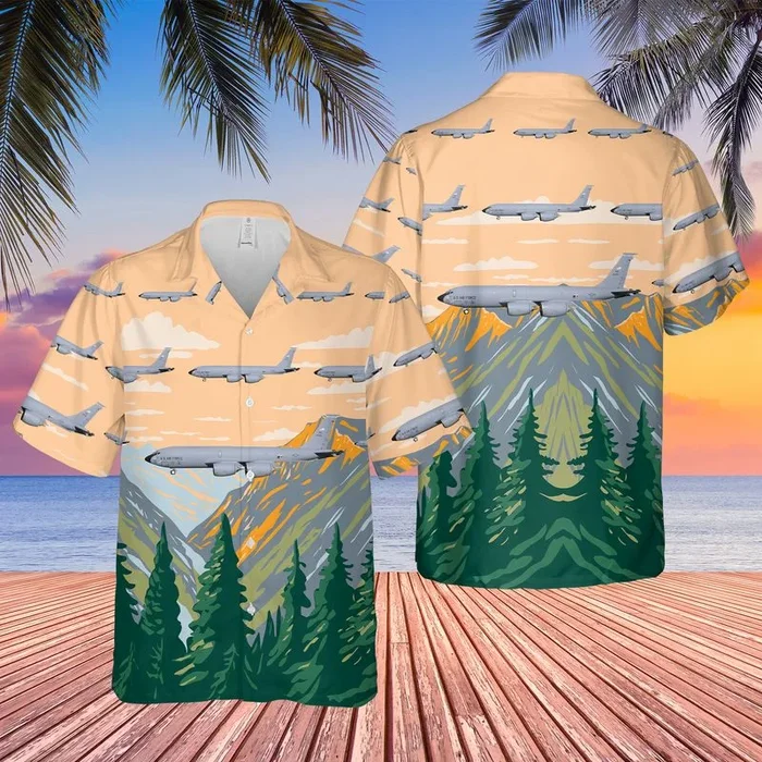 USAF Boeing KC-135 Stratotanker 92nd Air Refueling Wing Hawaiian Shirt – Fanshubus.com