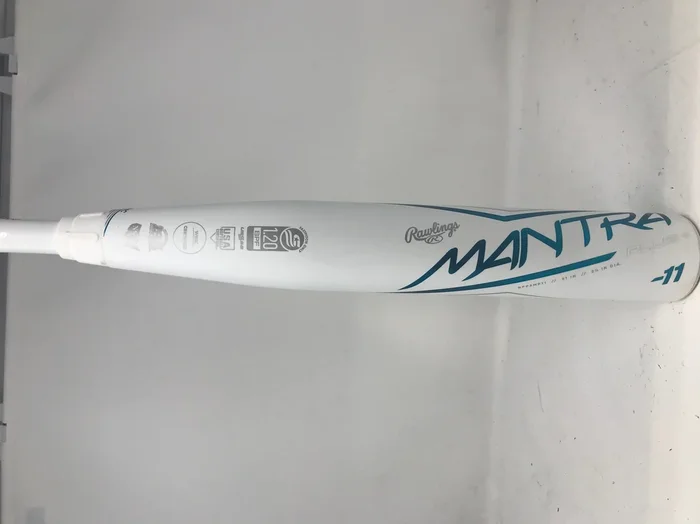 Used 2023 Rawlings Mantra+ Plus -11 31/20 USSSA Fastpitch Softball Bat White/Blue