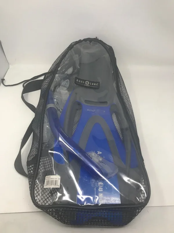 Used Aqua Lung Sport Snorkeling Set Grey/Blue Large Full set Included
