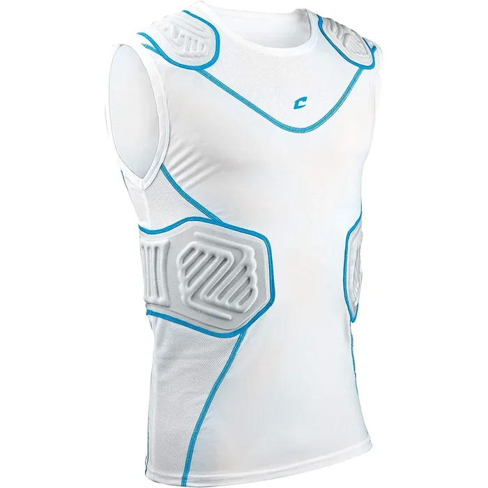 Used Champro Bull Rush Compression Shirt – White Body – Grey Inset – XL – Adult