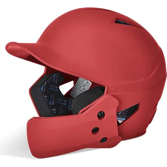 Used Champro HX Gamer Plus Bsbll Helmet w/Flap-SCARLET BODY-MATTE-Senior