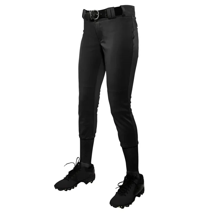 Used Champro Women’s Tournament Traditional Low-Rise Polyester Softball Pant-Large-Black