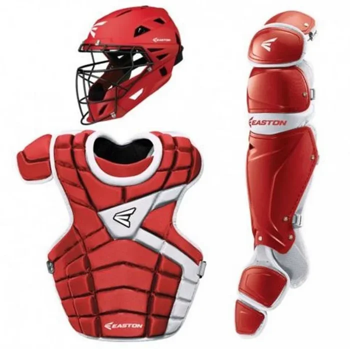 Used Easton M10 Series Adult Baseball Catchers Complete Set Red/Silver