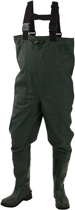 Used frogg toggs Cascades 2-Ply Cleated Chest Waders Size 9 Dark Green