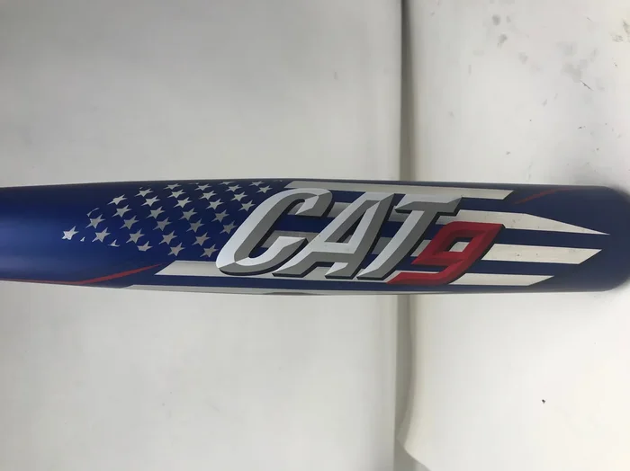 Used Marucci CAT 9 BBCOR Baseball Bat Red/White/Blue 33/30 AV2 Knob AZR Alloy