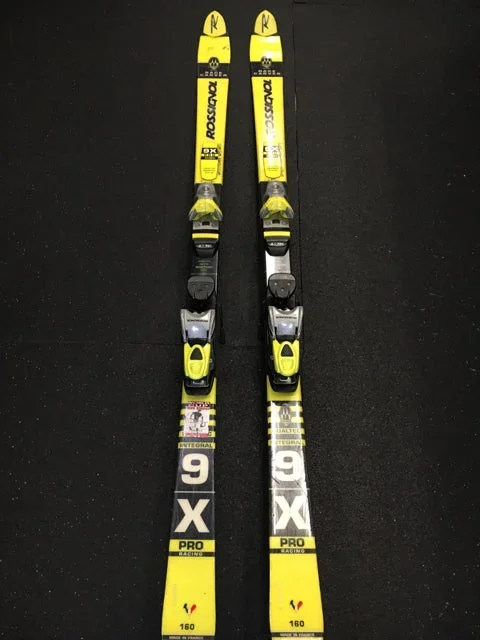 Used Rossignol Race Carver 9X Pro yellow/black Downhill Skis w/Bindings