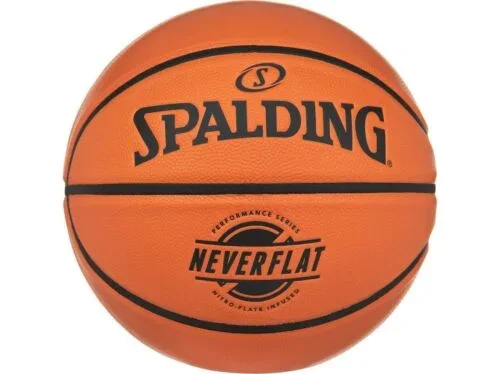 Used Spalding NeverFlat Basketball All Surface 29.5 Size 7 Orange/Black