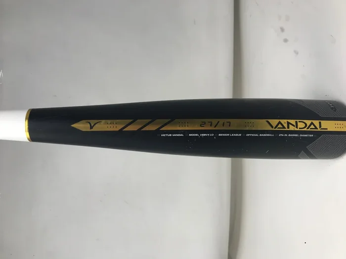 Used Victus Vandal Senior League (-10) USSSA Baseball Bat Black/Gold 27/17