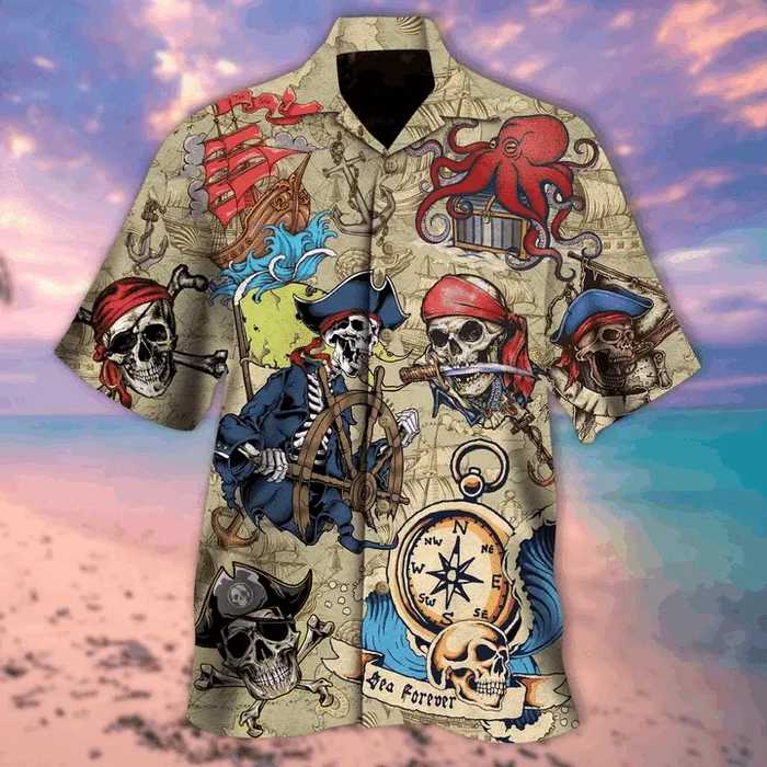 Vintage Skull Hawaiian Shirt- For men and women – Fanshubus – Fanshubus.com