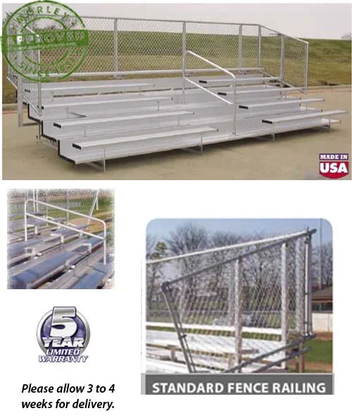 VIP Series Bleachers With Standard Fence Railing