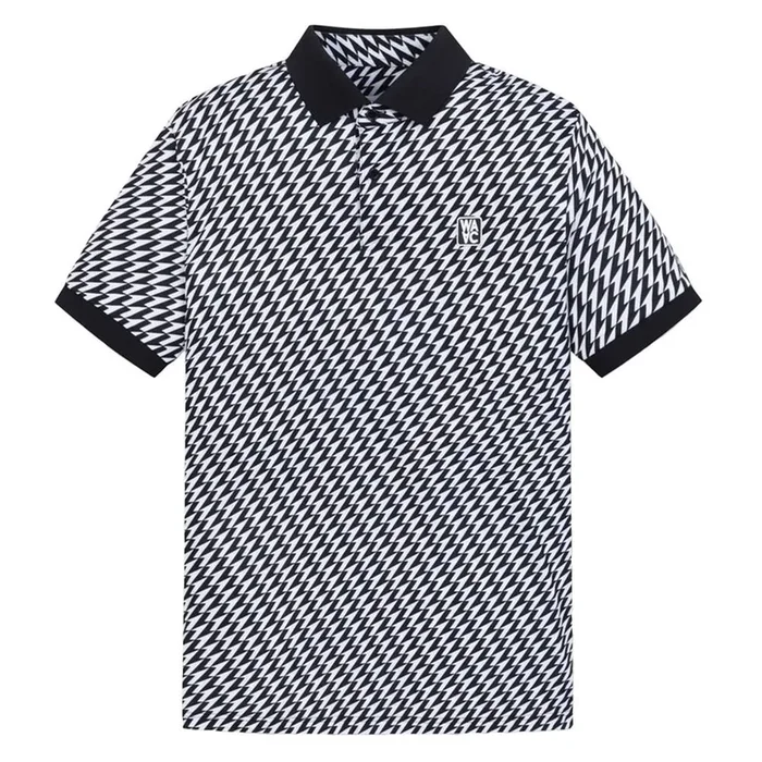 WAAC Athletic Arrow Rib Collar Golf Polo Black – SS24 Men