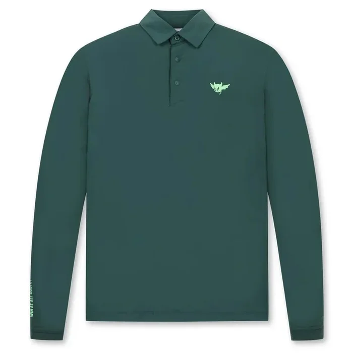 WAAC Cool Touch Longsleeve Golf Polo Green – SP25 Men