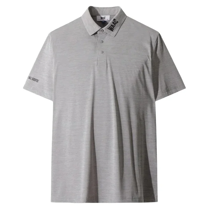 WAAC Essential Melange Golf Polo Melange Grey – FW25 Men