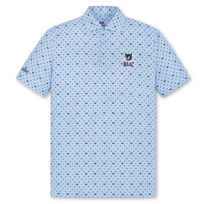 WAAC Flying WAACKY Dot Golf Polo Light Blue – FW24 Men
