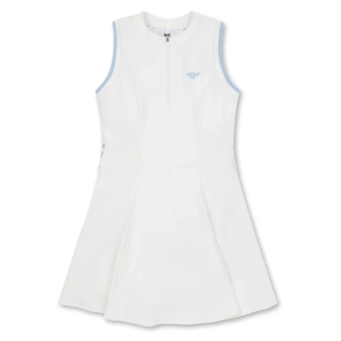 WAAC Half Zipup Flare Golf Dress White – 23 Women