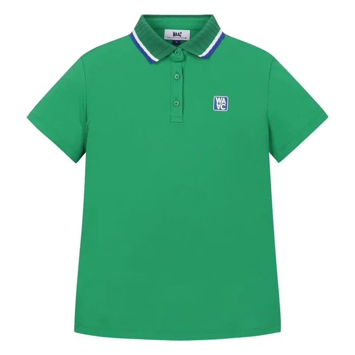 WAAC Rib Collar Shortsleeve Golf Polo Green – 23 Women