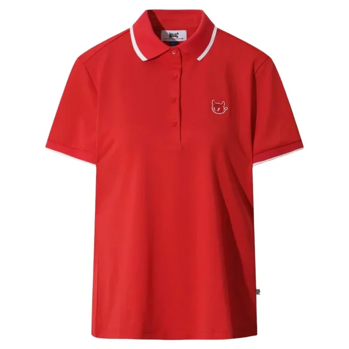 WAAC Rib Collar WAACKY Golf Polo Red – FW25 Women