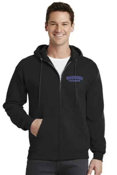Warriors Lacrosse Adult Full Zip Cotton/Poly Hoodie