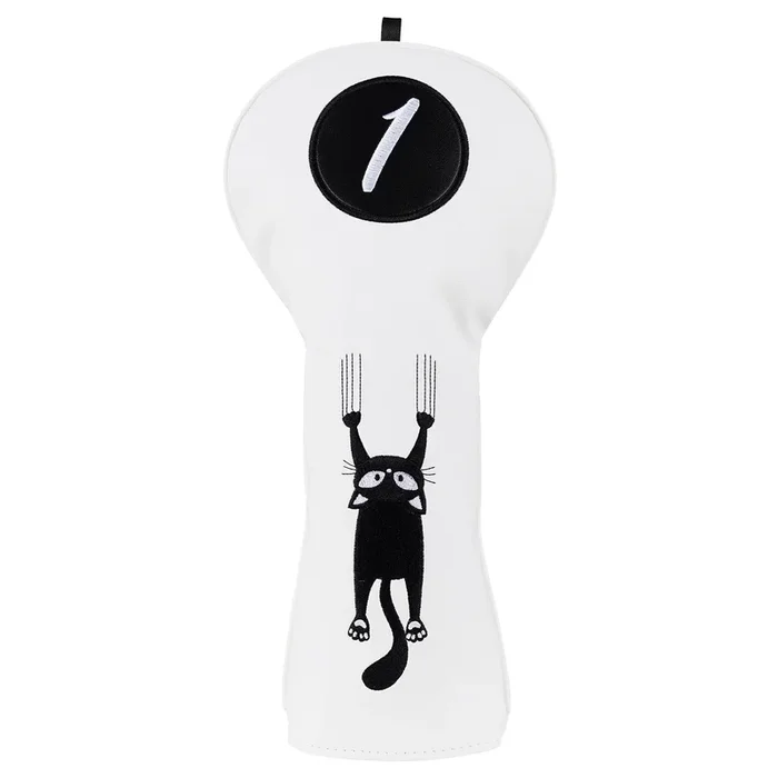 White Cat on the Wall Mallet Putter Driver Head Cover