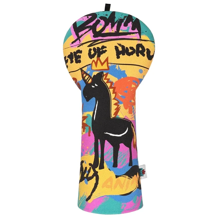White Graffiti Unicorn Driver Head Cover