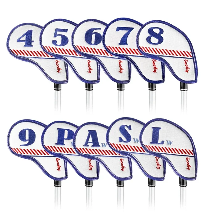 White Lucky Coin Embroidery Magnet Iron Cover Set 10pcs