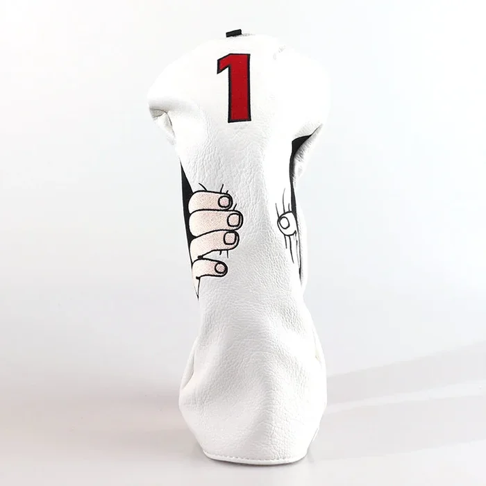 White PU Finger Driver Head Cover