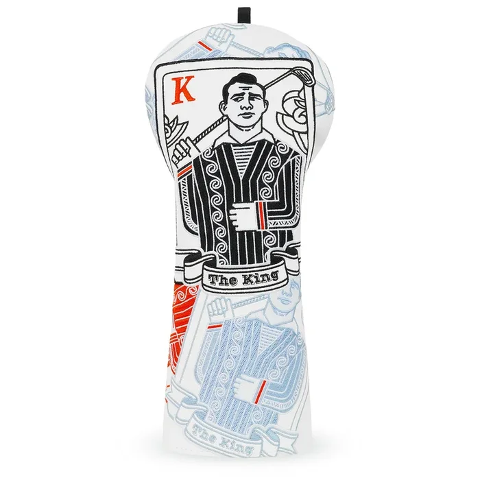 White PU King Driver Golf Head Cover