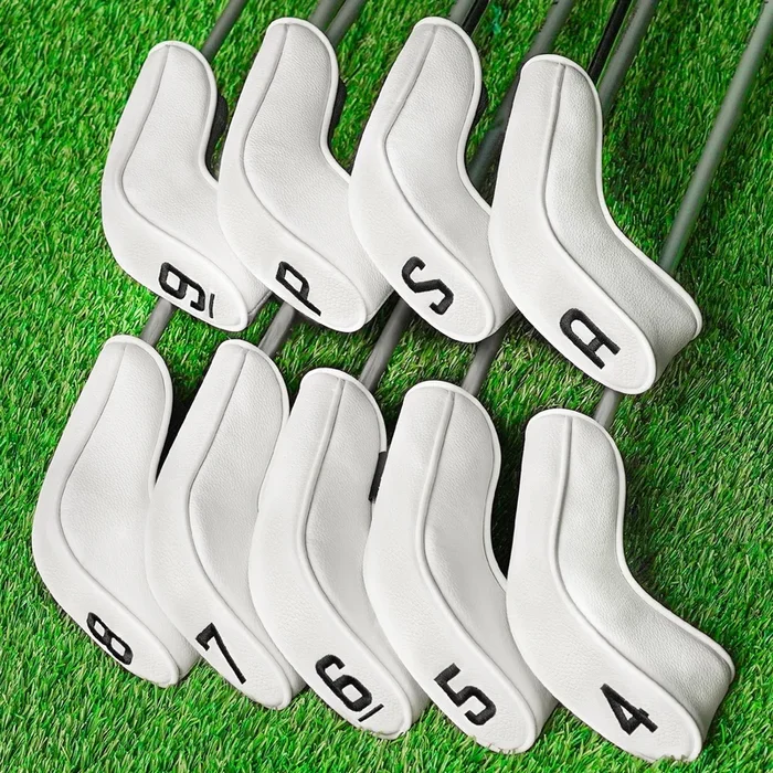White PU Long Neck Zipper Iron Cover 9Pcs(4-9,P,A,S)