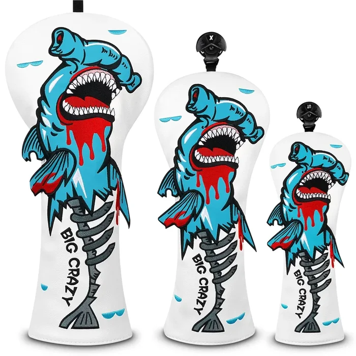 White PU Monster Fish Head Cover Set