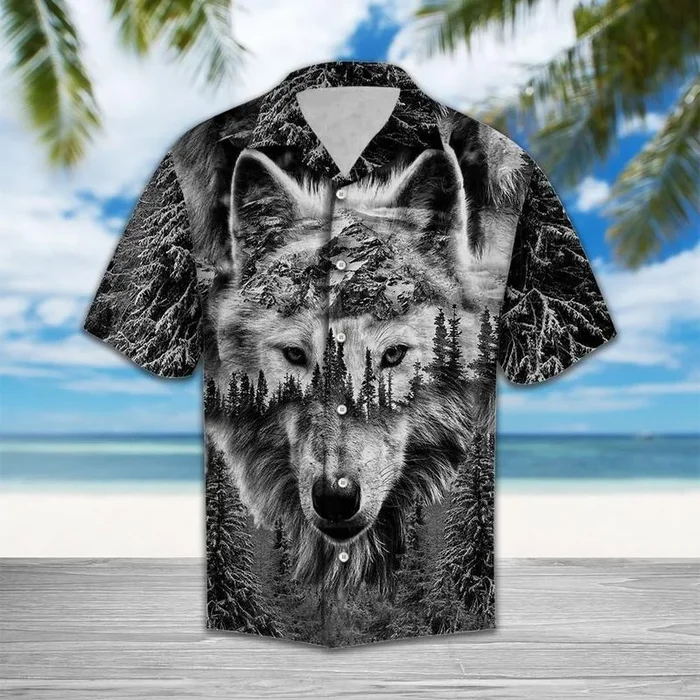 Wild Wolf Hawaiian Shirt | For Men & Women | Adult |- For men and women – Fanshubus – Fanshubus.com