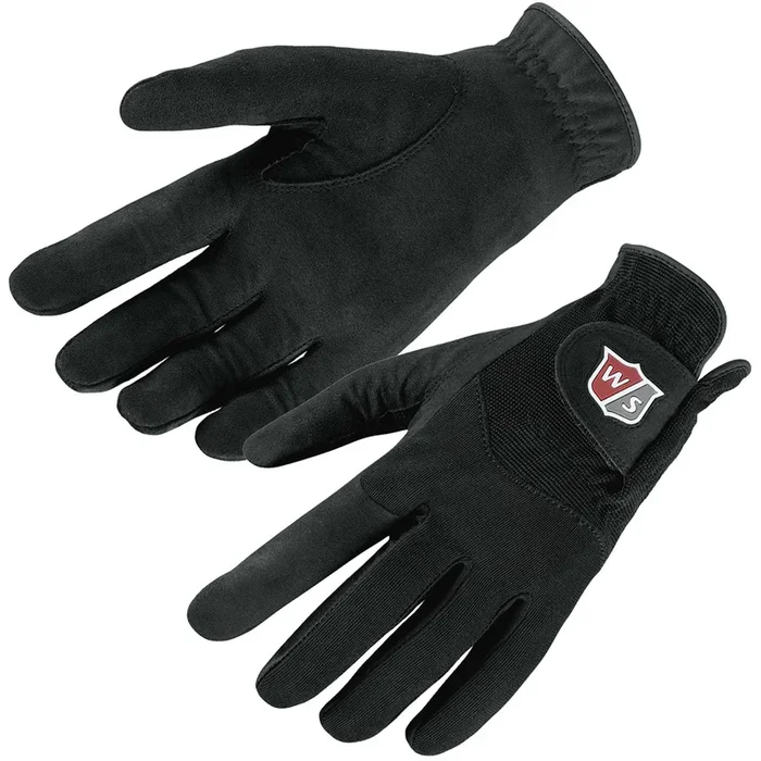 Wilson Staff Rain Moisture Grip Golf Gloves (Pair) – Black