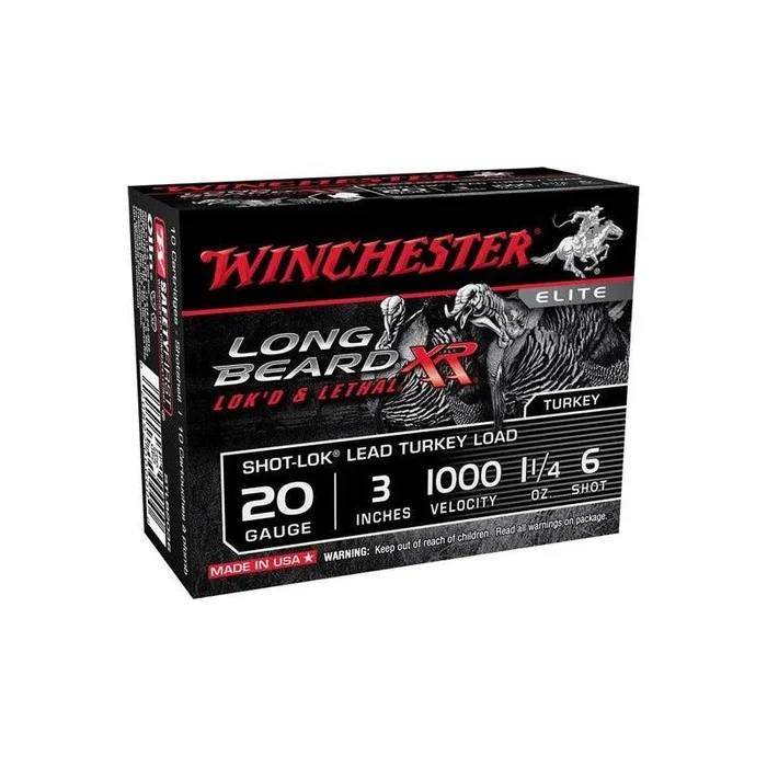 Winchester Shot-Lok Lead Turkey Load 20ga 3in 1000Velo 1 1/4oz 6 Shot