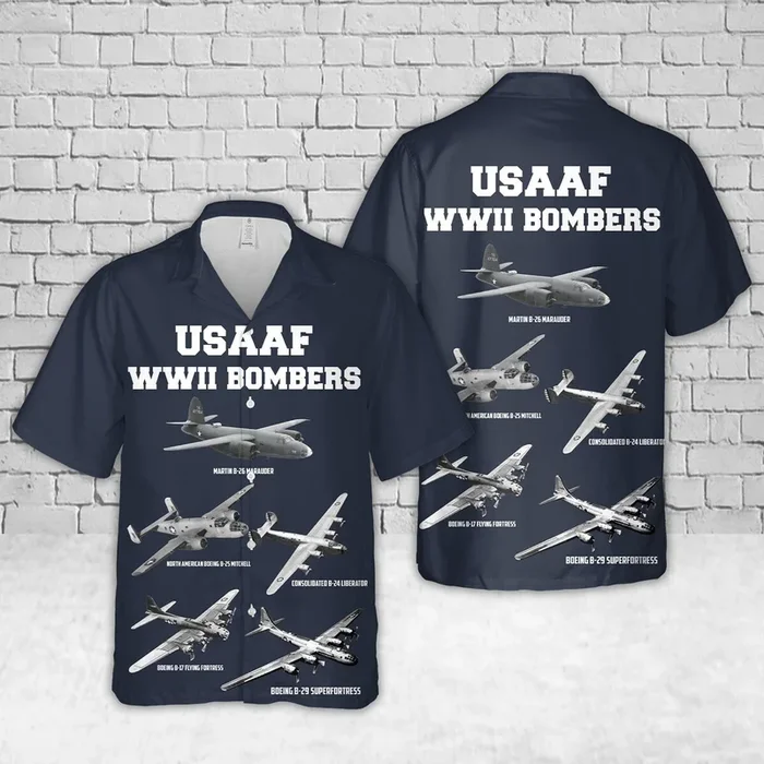 WWII US Army Air Force Heavy Bombers Hawaiian Shirt – Fanshubus.com