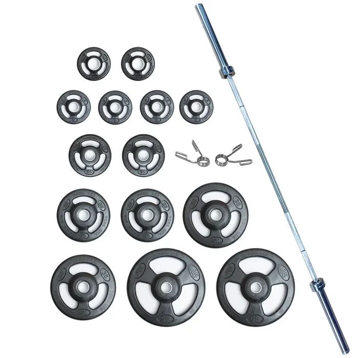 York Iso-Grip Rubber-Encased Steel Olympic Plate Set