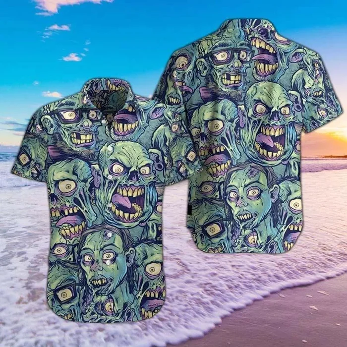 Zombie Hawaiians Green Awesome Design Hawaiian Shirt – For men and women – Fanshubus – Fanshubus.com