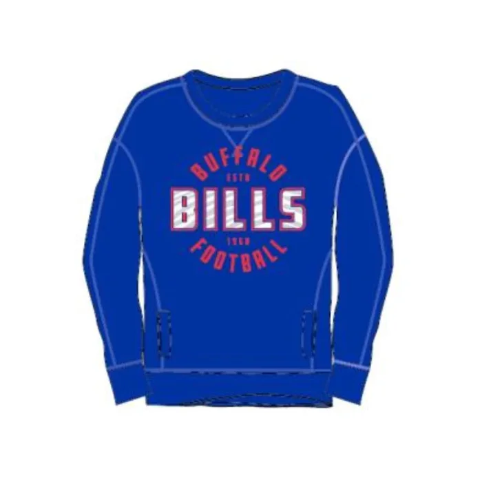 Zubaz Women’s Buffalo Bills Zebra Print Graphic Crew Sweatshirt w/ Pocket
